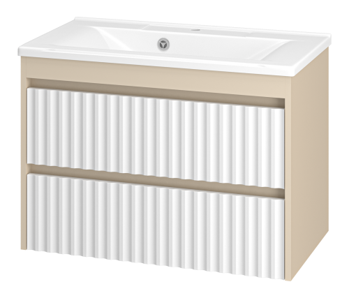 Тумба под раковину Brevita Balaton BAL-06080-03-012Я 80х40 подвесная цвет белый/бежевый