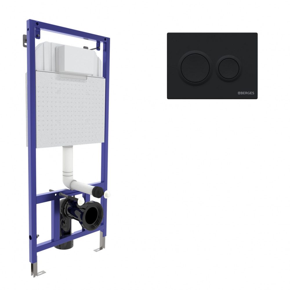 Комплект сантехническая инсталляция с клавишей смыва Berges NOVUM 040265