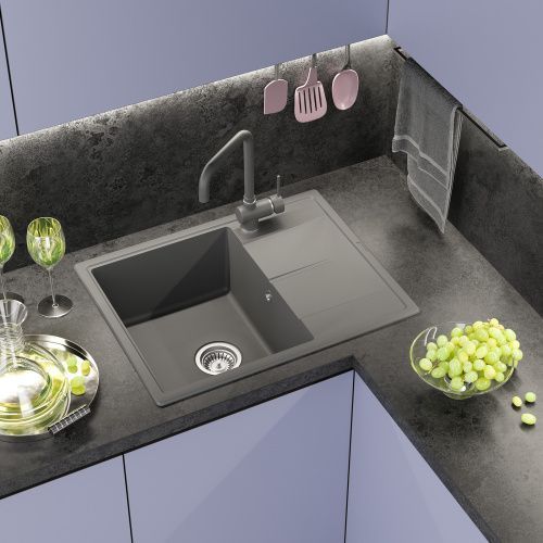 Кухонная мойка Misty Titan TIT-65х51-04 65х50 цвет серый поверхность матовая