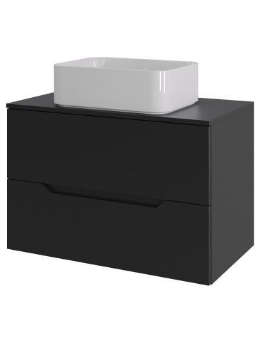 Тумба с раковиной Orange Line Li-70TubMDF+B02-460W 70х50 подвесная цвет черный