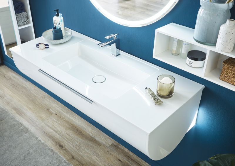 Раковина из искусственного камня Puris Rounds WMS230961 90х50 накладная цвет белый 1 отверстие под смеситель