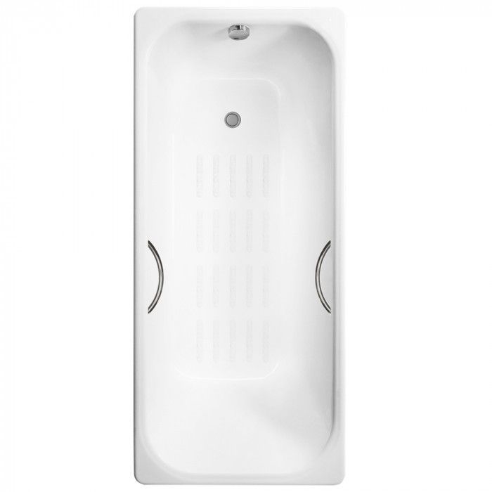 Ванна чугунная Delice Aurora DLR230617R-AS 140х70 пристенная прямоугольная без ножек с отверстиями под ручки