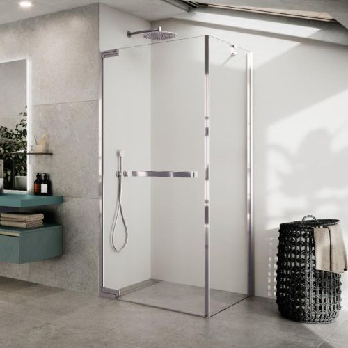 Душевая перегородка Novellini N180 N180FG90-1K 90х200 стекло прозрачное профиль хром