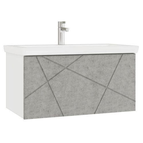 Тумба под раковину Vigo Geometry 035 бетон 80х40 подвесная цвет серый