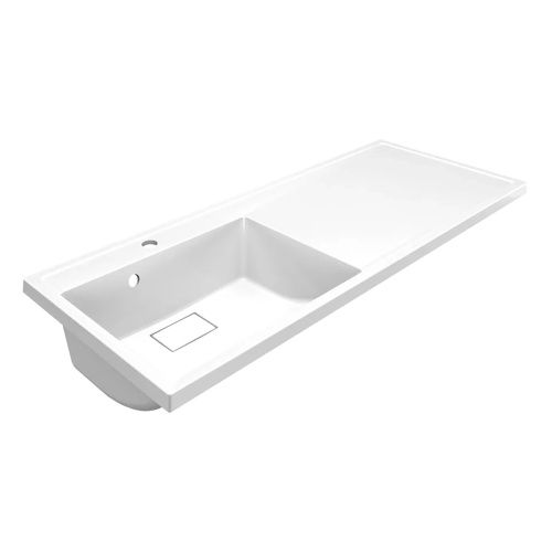 Раковина из искусственного камня Azario Paola Magenta CS00078450 110 см подвесная цвет белый 1 отверстие под смеситель