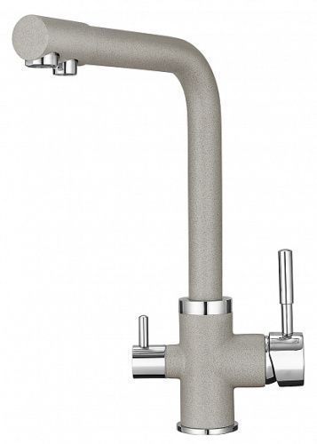 Смеситель для кухни Granula 2015 Базальт+АКС-002 на мойку серый