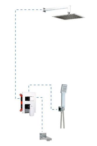 Душевая система AQG 19ARLEC31602 встраиваемая в стену цвет хром