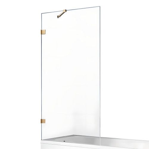 Душевая шторка на ванну New Trendy AVEXA GOLD BRUSHED EXK-2007 80х150 стекло прозрачное профиль золото ориентация универсальная