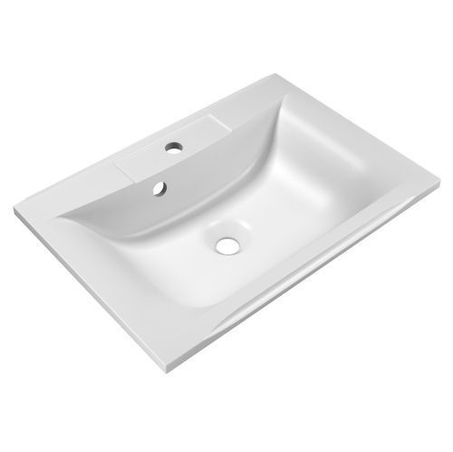 Раковина из искусственного камня BelBagno BB650/450-LV-MR-PR 70х50 накладная цвет белый 1 отверстие под смеситель