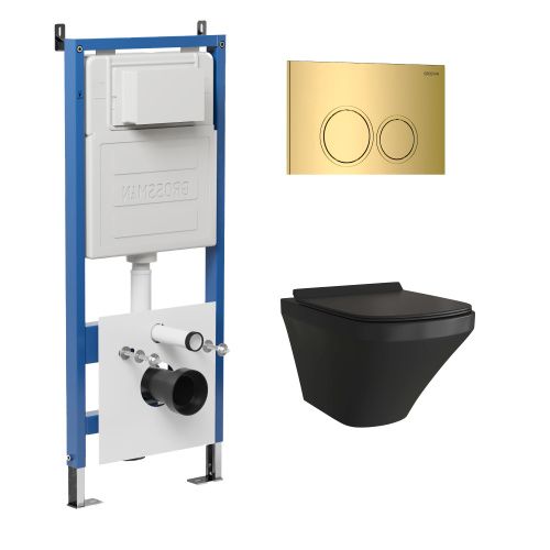 Инсталляция + кнопка смыва + унитаз Grossman Galaxy 97.4440BMS.01.300