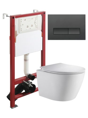 Комплект унитаз с инсталляцией и клавишей смыва Orange CI07-150W+APB244