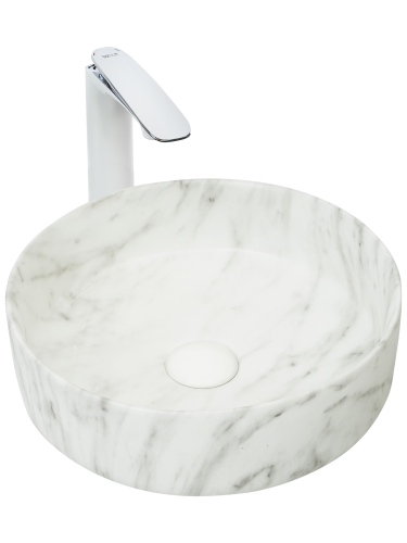 Раковина из сантехнического фаянса WeltWasser WW SK 10000004541 40 см накладная цвет белый/серый без отверстий под смеситель