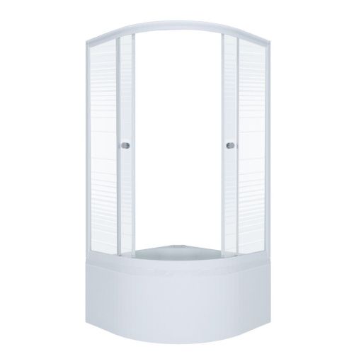 Душевой уголок Тритон Стандарт Щ0000061799 90х90 стекло с рисунком профиль белый с поддоном