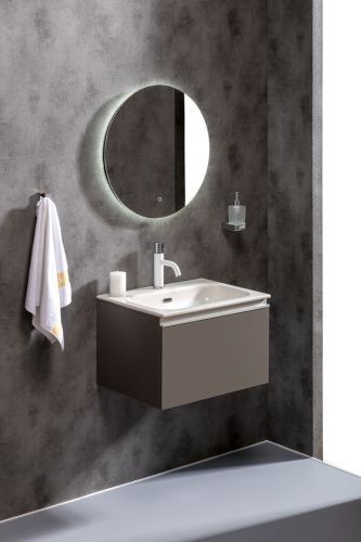 Тумба под раковину Armadi Art Vallessi 837-060-A glossy 60х50 подвесная цвет черный