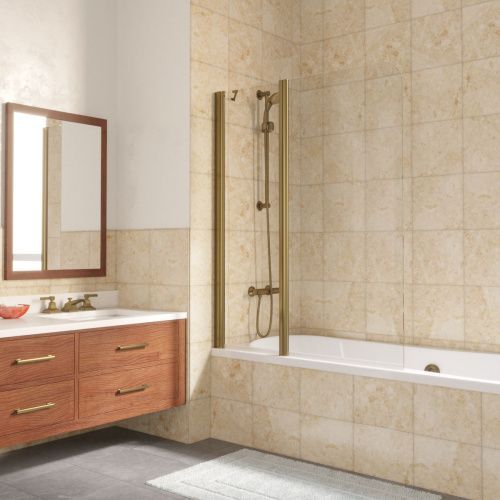 Душевая шторка на ванну Vegas-Glass E2V LUX ST E2V LUX ST 115 05 01 L 115х150 стекло прозрачное профиль бронза ориентация левая
