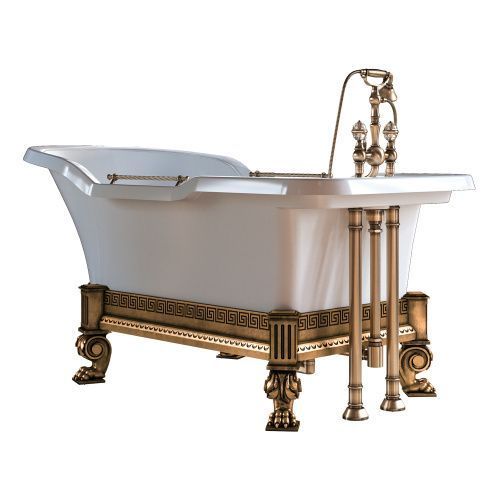 Ванна из искусственного камня Migliore IMPERO AFFUSTO 26341 180х85 отдельностоящая прямоугольная с ножками