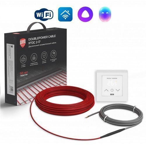 Нагревательный кабель для теплого пола Royal Thermo RTDC 2-17-300 комплект с RTS-16