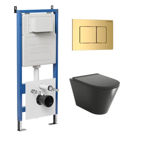 Инсталляция + кнопка смыва + унитаз Grossman Classic 97.4477BMSQ.04.30M