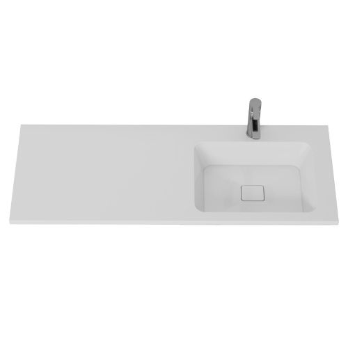 Раковина из искусственного камня Dreja Wing 100120R 120х50 подвесная цвет белый 1 отверстие под смеситель