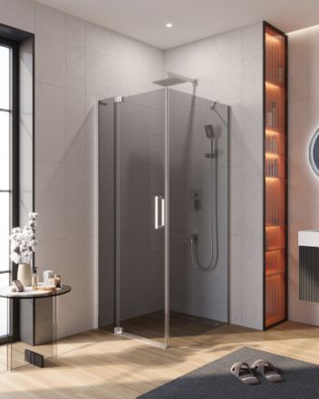 Душевой уголок Cezares SLIDER SLIDER-AH-1-90-70/80-GRIGIO-Cr 90х70 стекло тонированное профиль хром без поддона