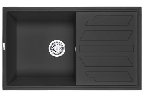 Кухонная мойка Granula 8601, ТУРМАЛИН 85х50 цвет черный поверхность матовая