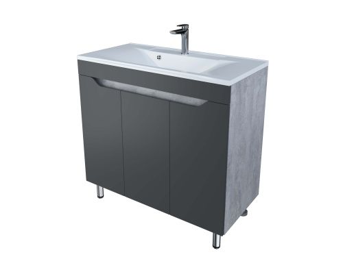 Тумба под раковину Stella Polar Абигель SP-00001035 100х40 напольная цвет серый