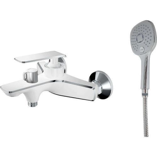 Смеситель для ванны и душа Haiba HB548-8 HB60548-8 настенный белый/хром