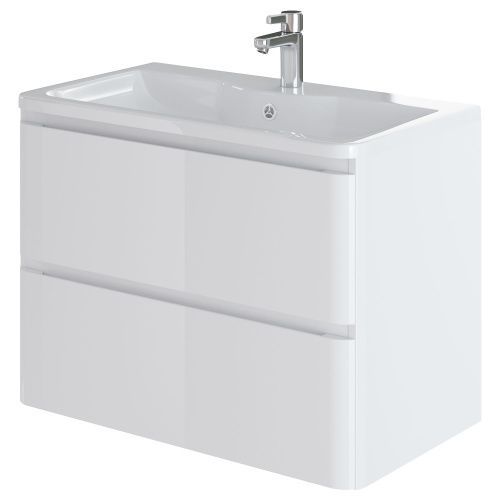 Тумба с раковиной Итана Roberto 375043 80х50 подвесная цвет белый