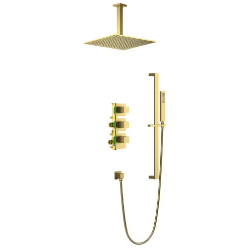 Душевая система Timo Selene SX-2229/17SM встраиваемая в стену цвет золото с термостатом