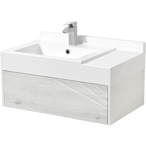 Тумба под раковину Aquaton Сакура 1A236401SKW80 80х50 подвесная цвет серый/белый