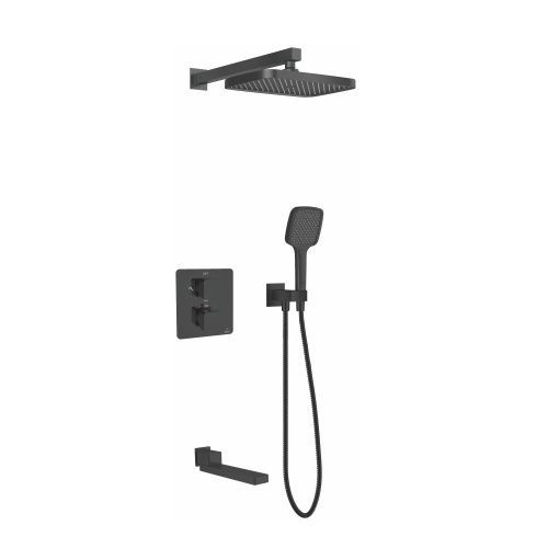 Душевая система Rose R1595H встраиваемая в стену цвет черный с термостатом