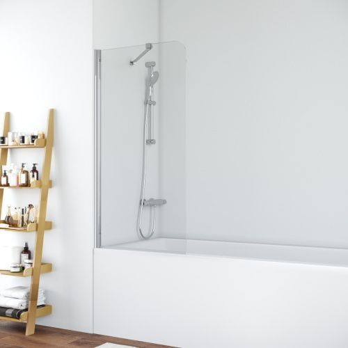 Душевая шторка на ванну Vegas-Glass EV+EV NOVO ST EV ST 76 08 crystalvision 75х140 стекло прозрачное профиль хром ориентация универсальная