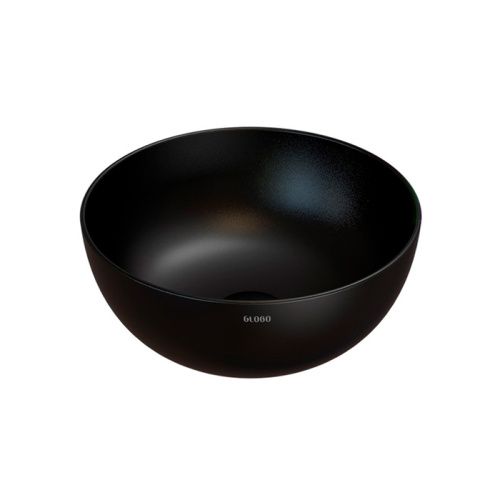 Раковина керамическая Globo T-Edge B6T37.AR 40 см накладная цвет черный без отверстий под смеситель