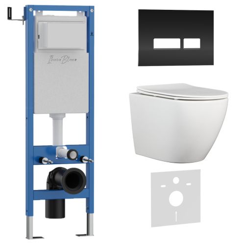 Комплект унитаз с инталляцией и клавишей смыва Iberica Blanca BILBAO ALTO IB.001M.BLA.231.2211