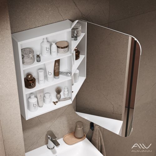 Зеркало-шкаф Alavann Cosmetic ALV0770001 60х80 подвесной цвет белый