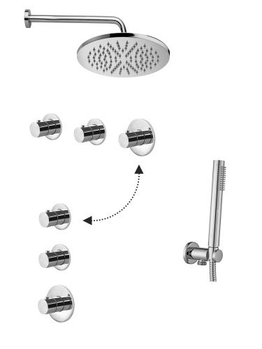 Душевая система Paffoni Modular Box KITMB018CRKING встраиваемая в стену цвет хром