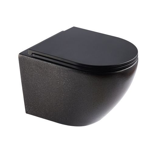 Унитаз подвесной Melana 310311MBSt-805 черный с сиденьем микролифт безободковый душевой смыв