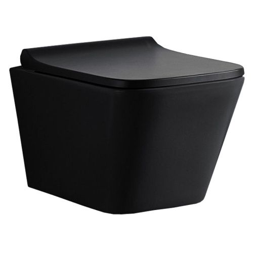 Чаша унитаза подвесная Azario Teramo AZ-052-MB цвет черный без сиденья безободковая каскадный смыв