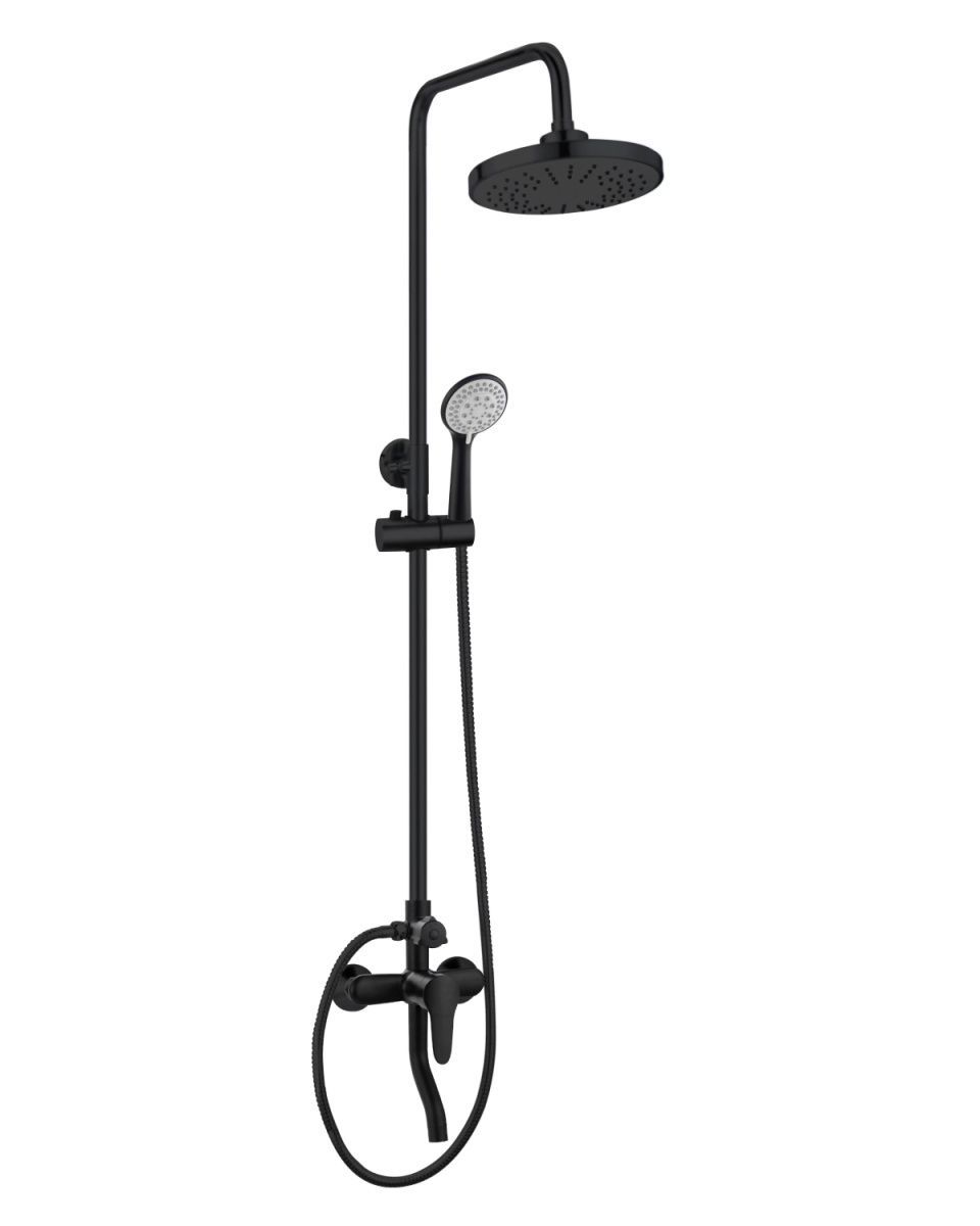 Душевая стойка OneLife P01-911b настенная цвет черный