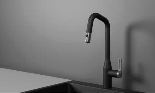 Смеситель для кухни Granula 8171, ТУРМАЛИН на мойку черный