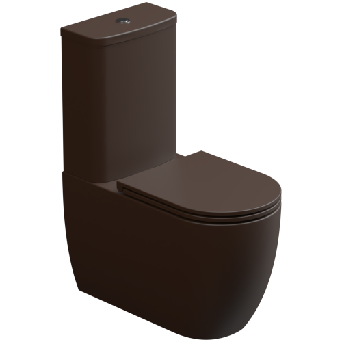 Чаша унитаза напольная GSG Ceramic Design Like LKMBLBI000/035P цвет белый/коричневый без бачка без сиденья безободковая смыв торнадо