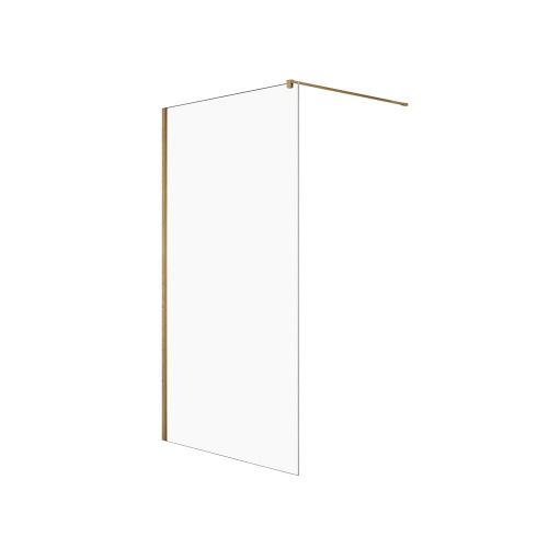 Душевая перегородка New Trendy VELIO D-0190B 90х200 стекло прозрачное профиль золото