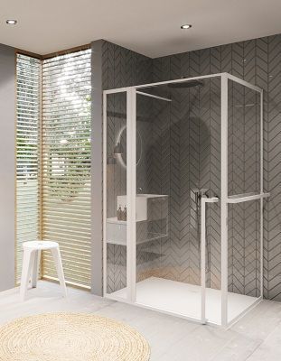 Душевой уголок Riho LUCID G005016121 110х80 стекло прозрачное профиль черный без поддона