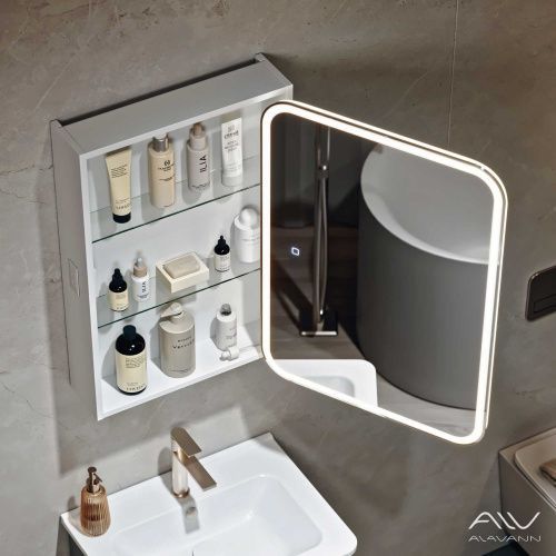Зеркало-шкаф Alavann Cosmetic ALV1174001 50х80 подвесной цвет белый