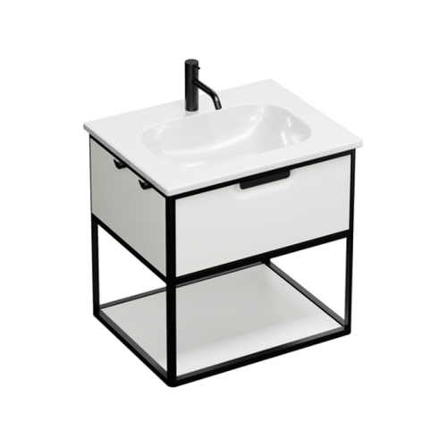 Тумба с раковиной Burgbad Vry SGUJ063F6019GO253C001*1 60х50 цвет белый