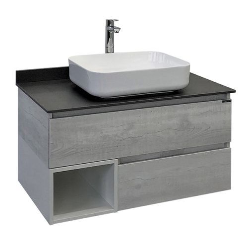 Тумба с раковиной Comforty Прага 00-00014424CF 90х50 подвесная цвет серый