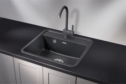 Кухонная мойка Granula Стандарт 5601, ГРАФИТ 55х50 цвет черный поверхность матовая