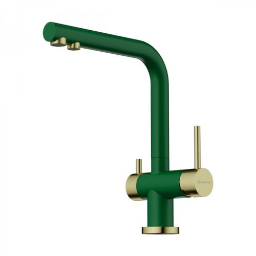 Смеситель для кухни Omoikiri Nagano 4994432 на мойку золото/зеленый