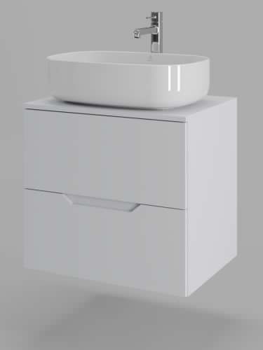 Тумба с раковиной Orange Line Li-60TuwMDF+B07-540W 60х50 подвесная цвет белый