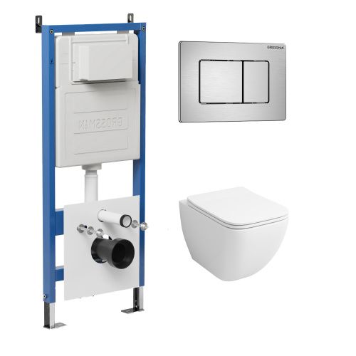 Инсталляция + кнопка смыва + унитаз Grossman Classic 97.4447S.04.12M